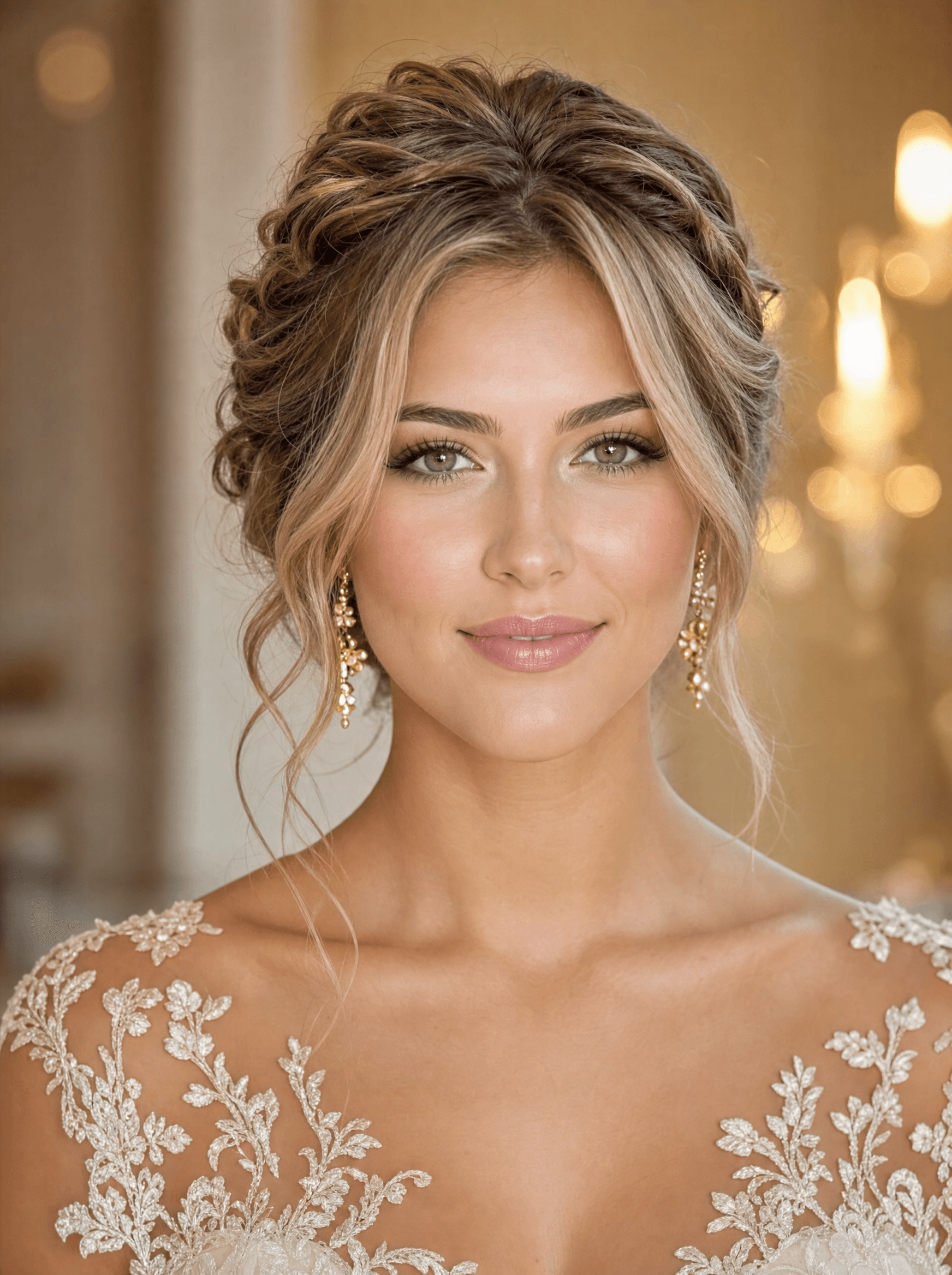 Bridal updo, front view